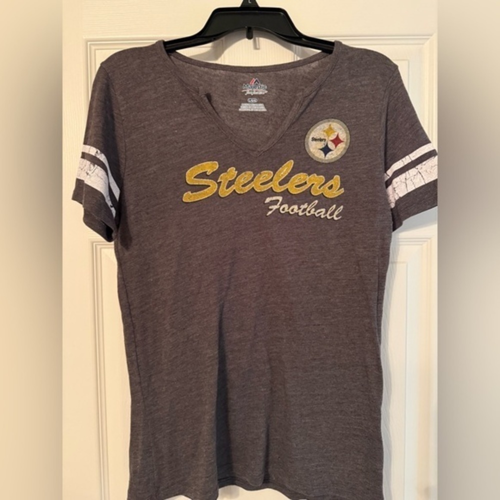 Pittsburgh Steelers Women's Top with Striped Sleeves